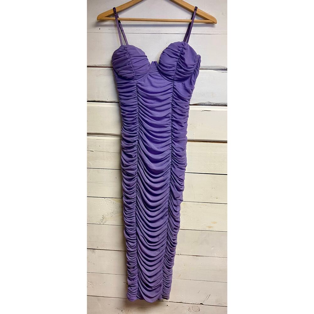 Fashion Nova Purple Ruffle Dress Women’s Size Large.